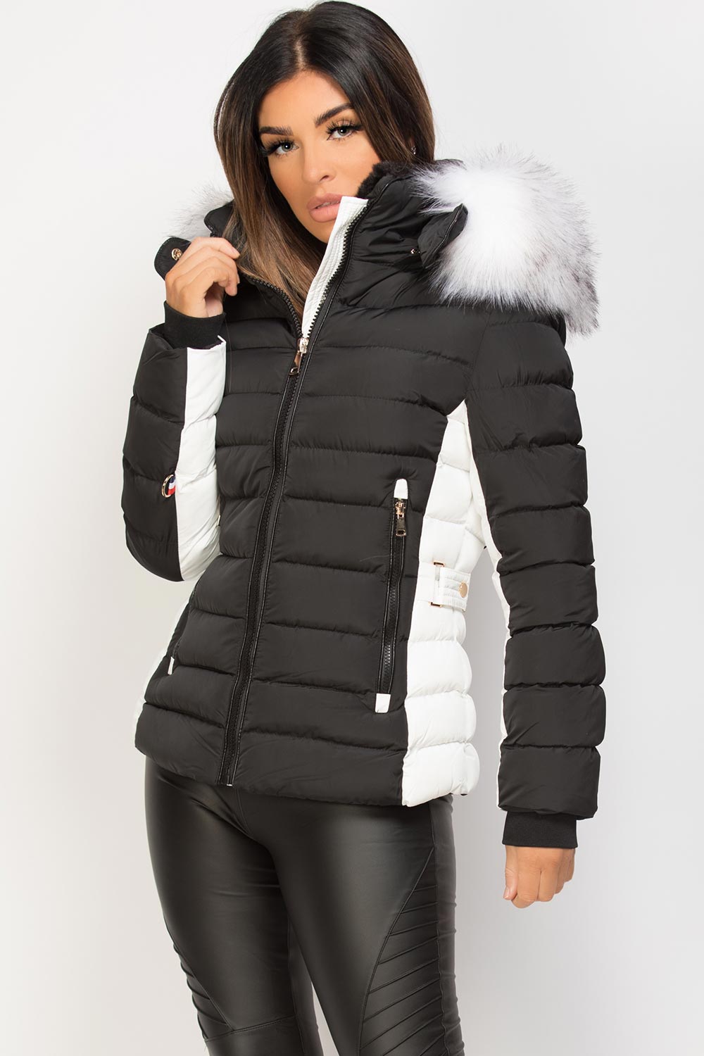 Noella | Women’s puffer jacket with detachable faux fur hood