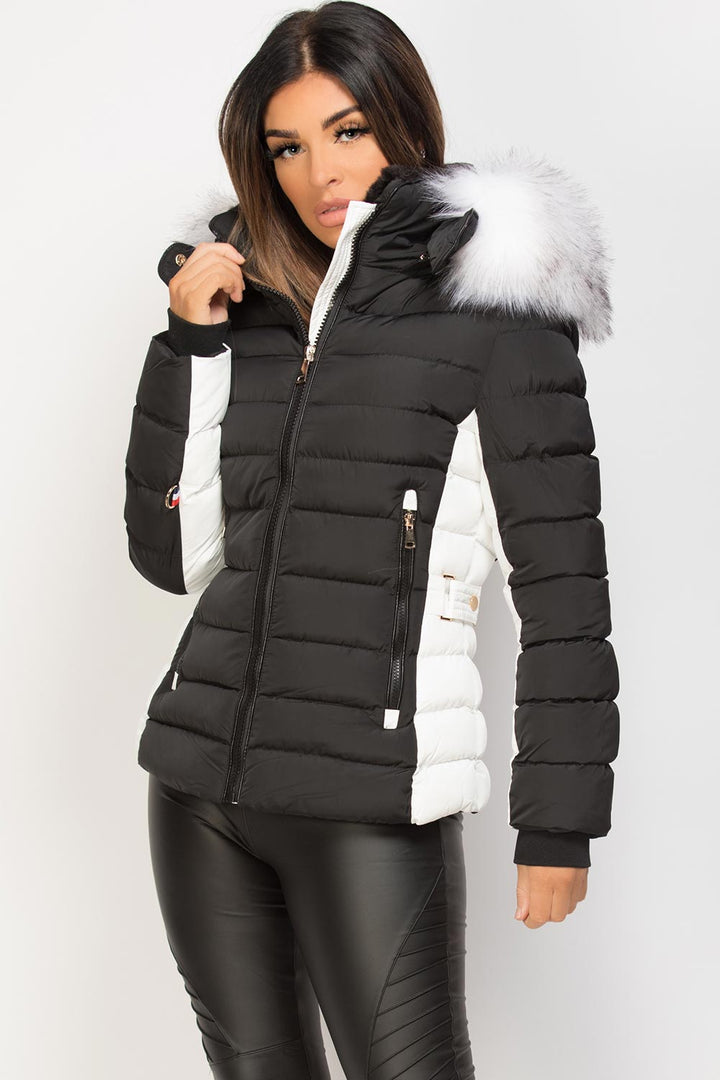 Noella | Women’s puffer jacket with detachable faux fur hood