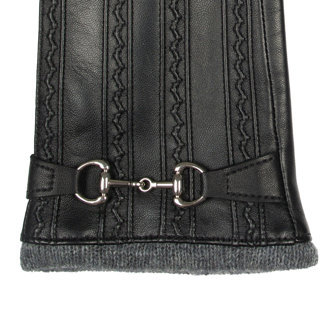 Melai | Women’s winter gloves with stitched design and gold detail