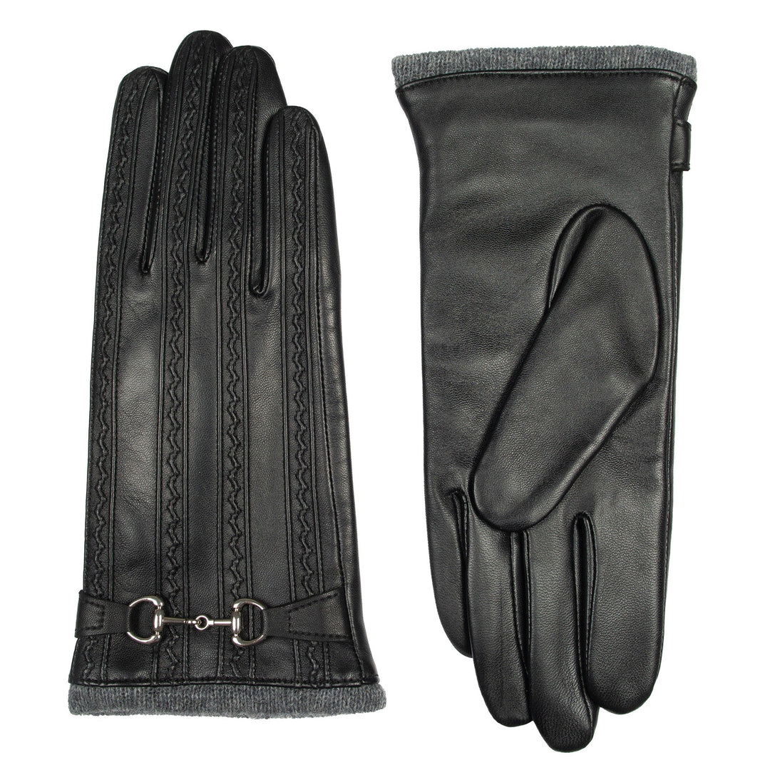 Melai | Women’s winter gloves with stitched design and gold detail