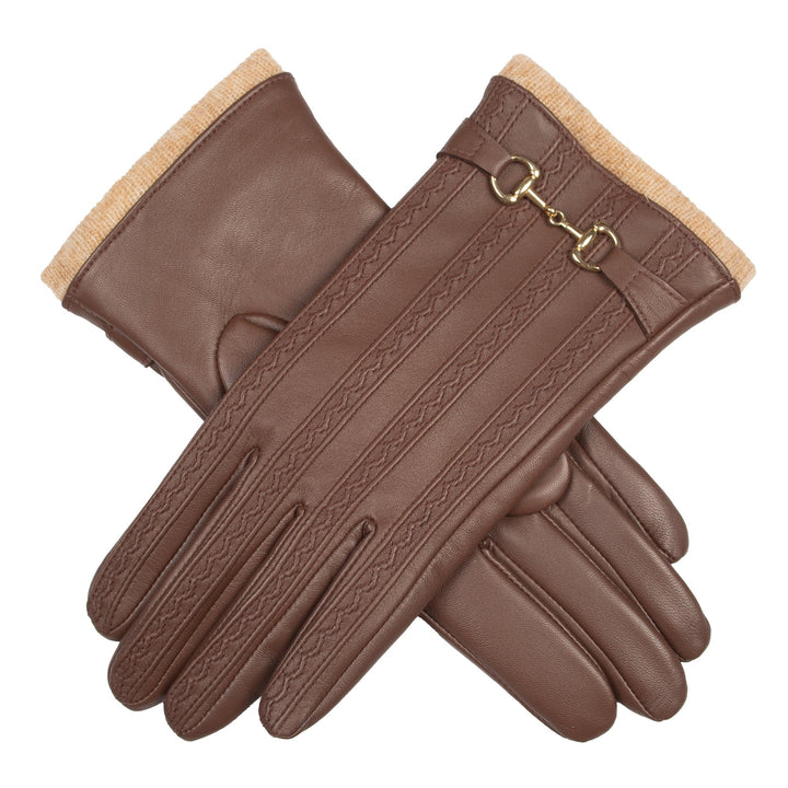 Melai | Women’s winter gloves with stitched design and gold detail