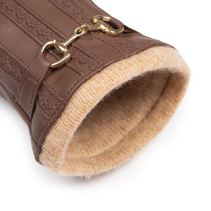 Melai | Women’s winter gloves with stitched design and gold detail