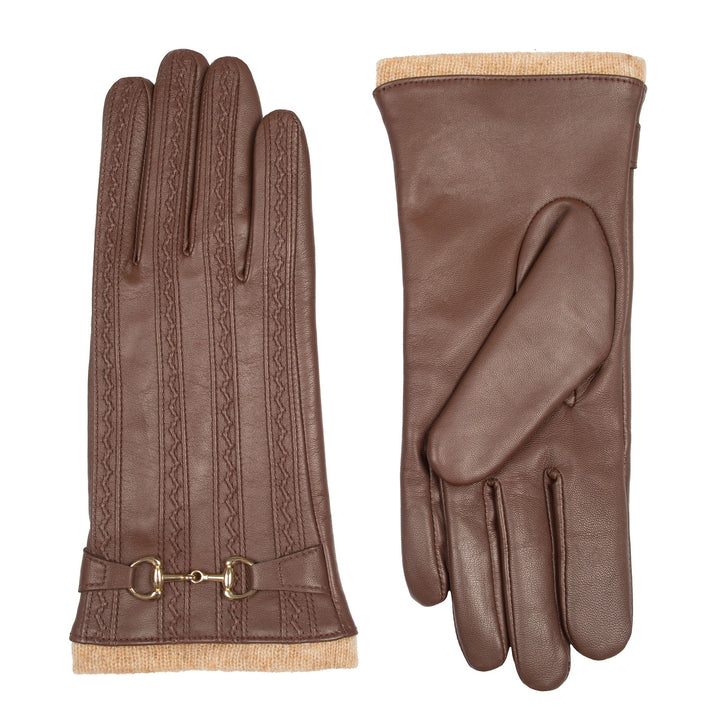 Melai | Women’s winter gloves with stitched design and gold detail